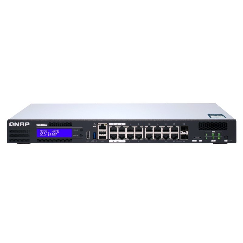 QNAP QGD-1600P Managed Gigabit Ethernet (10/100/1000) Power over Ethernet (PoE) 1U Black, Gray